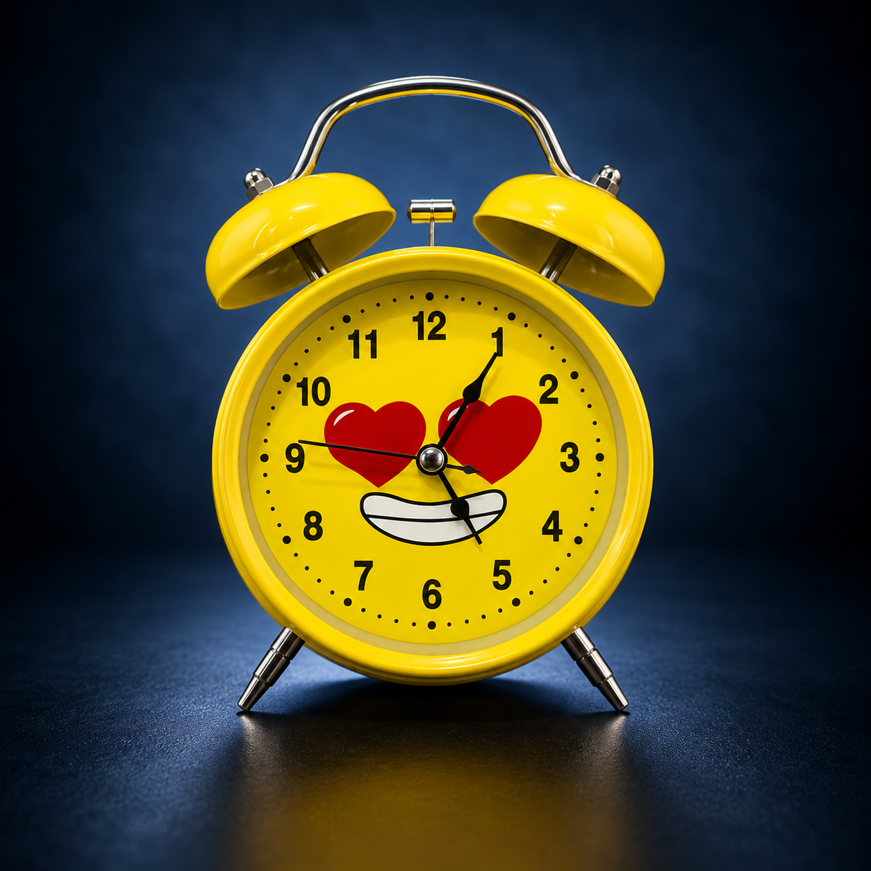 Vintage Floral Twin Bell Alarm Clock | Metal Table Clock | Loud Ring Bell