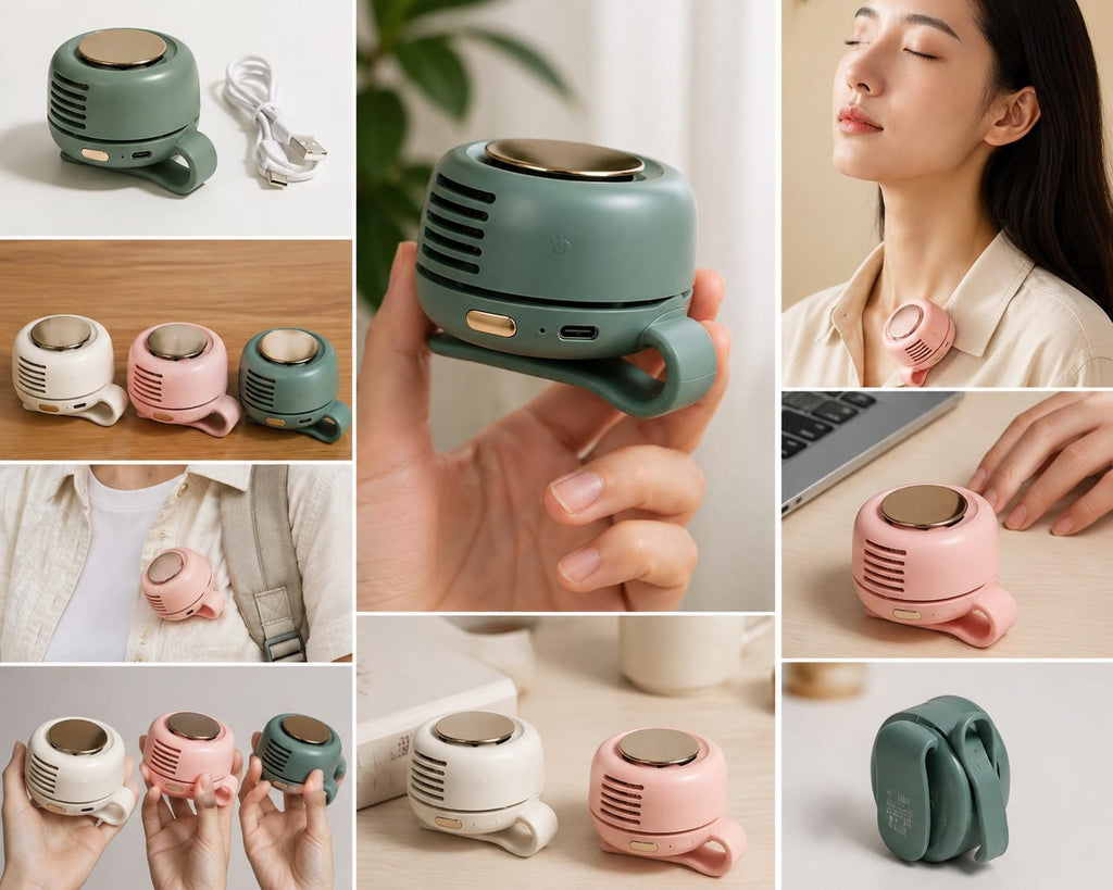 Portable Bladeless Mini Clip Fan | USB Rechargeable | 3 Speed | MF019